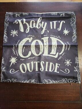 Holiday 'Baby It's Cold Outside' Decorative Pillow Cover - Black and Cream